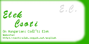 elek csoti business card